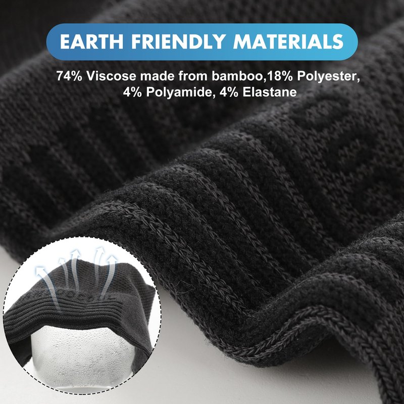 BAMBOO COOL Men's Athletic Ankle Socks Moisture Wicking, Anti-Odor Breathable Running Mesh Socks Arch Support, 8 Pack