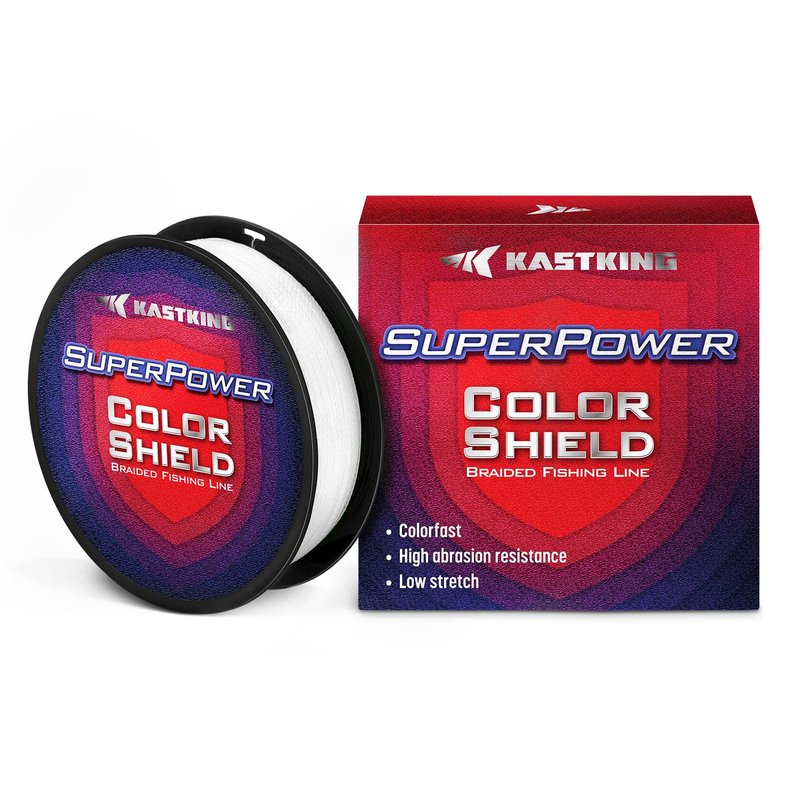 KastKing Superpower ColorShield Braided Fishing Line, White, 80LB, 500Yards, X4