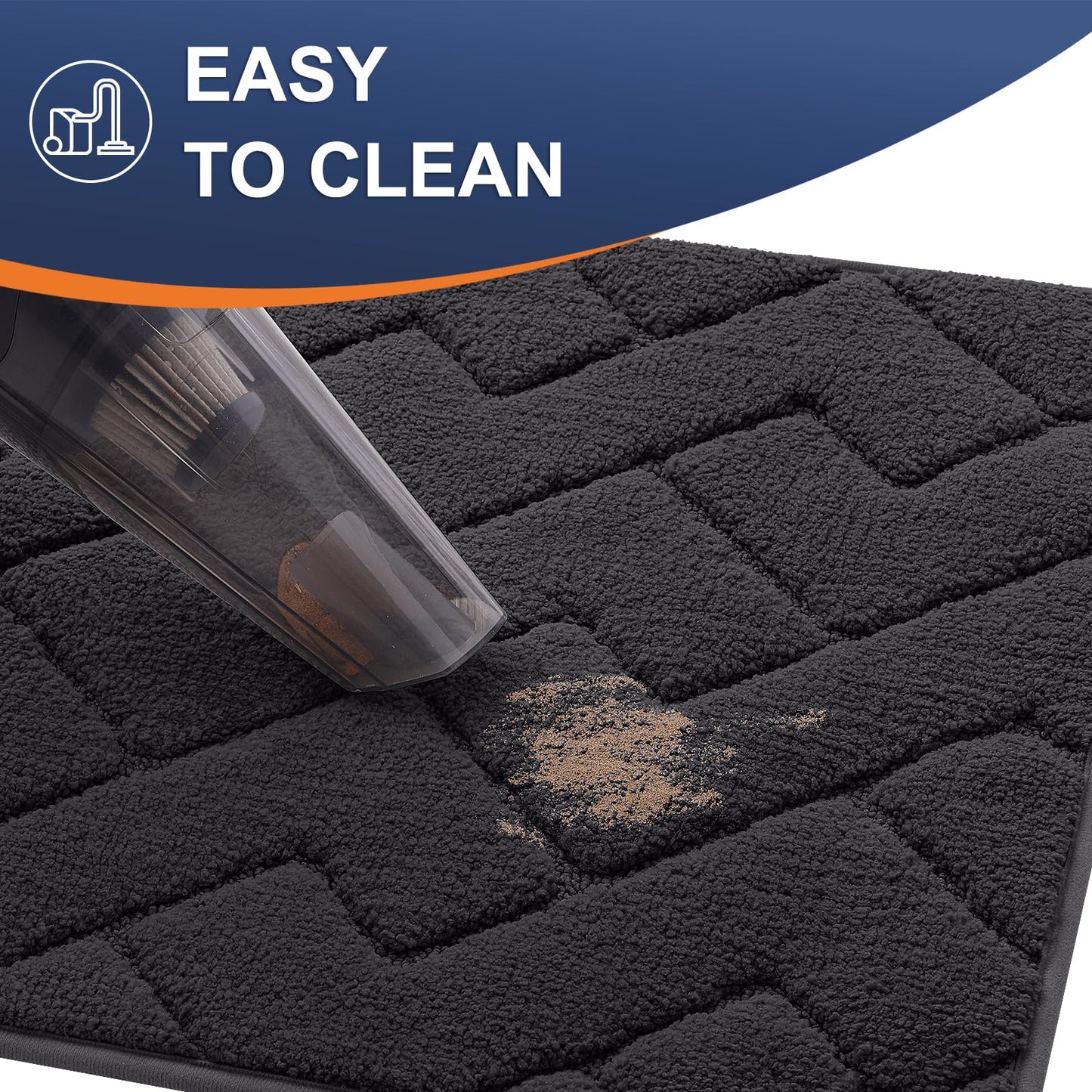 OLANLY Indoor Door Mat, 36x24, Dirt Resistant and Absorbent, Sturdy Non-Slip Rubber Backing, Easy to Clean, Washable Low-Profile Doormat for Entryway, Slate Gray