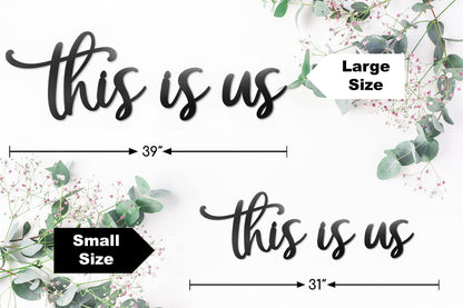 Vivegate This Is Us Wall Decor – This Is Us Signs Home Decor Metal Decorations for Room Large Black Metal Wall Decor Living Room Bedroom (Medium - 79X24 cm)