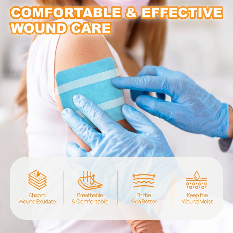 Carbou 4"x 4" Super Absorbent Wound Dressing Pads, 20 Individual Pack, Non Adhesive Absorbent Bandages for Wound Care, Soft Highly Absorbent Dressing, Non Stick Gauze Pads for Wounds