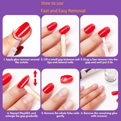 Makartt Nail Glue Remover for Press on Nails - 30ML Glueoff Easy Removal Versatile Debonder for Glue on Tips, Regular Polish, Quick Glues and Semi-Cured Sticker DIY Manicure Supply