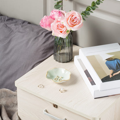 Jewelry Dish Tray, Ring Dish, Ceramic Trinket Tray, Key Bowl, Decorative Plate, for Friends Sisters Daughter Mother(Light Green)