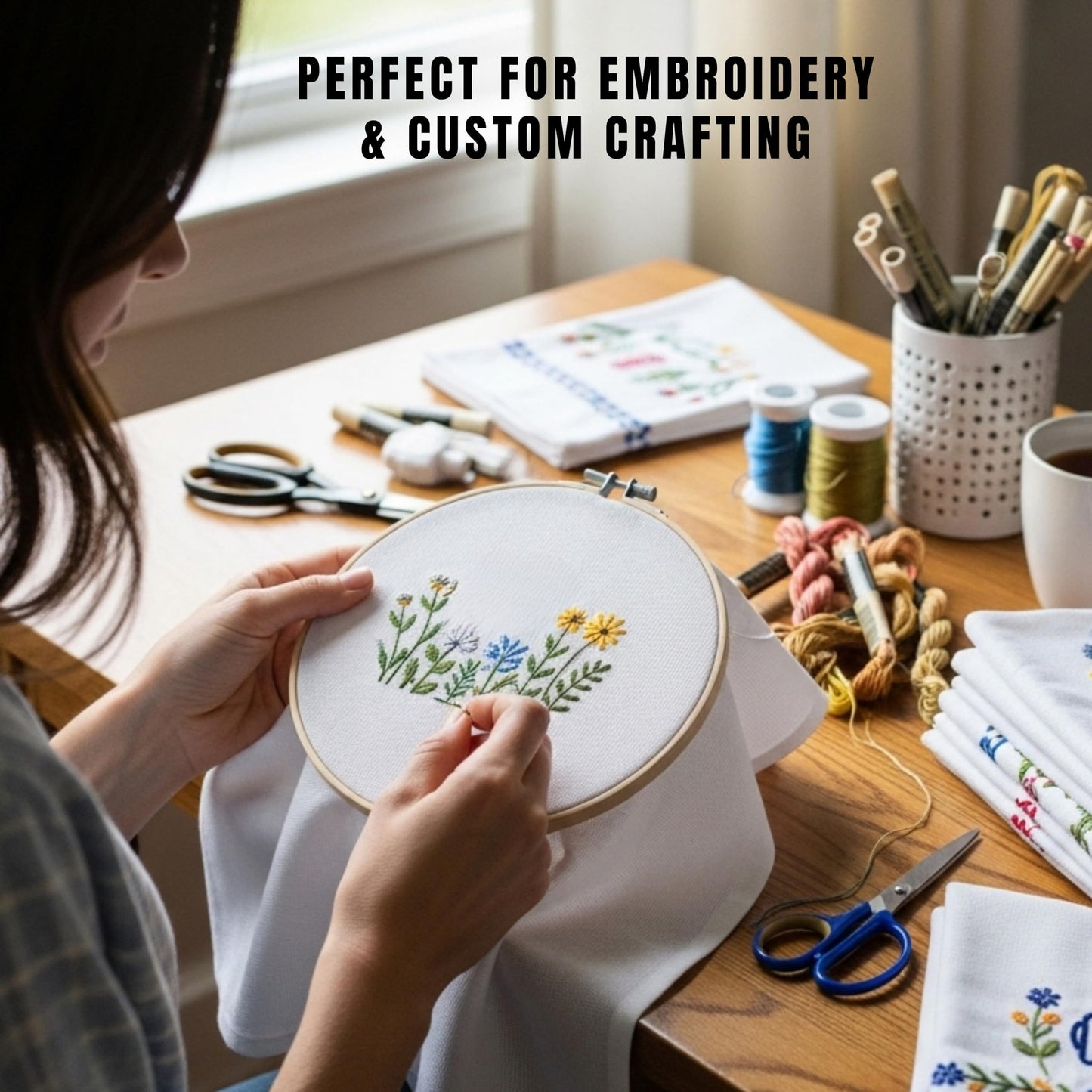 Flour Sack Towels| Tea Towel for Crafts| Kitchen Dish Cotton Blank Towel for Embroidery|Baking Bread Proofing Linen Cover| Thick Absorbent Quick Dry| 12 Pack 18"x28" White