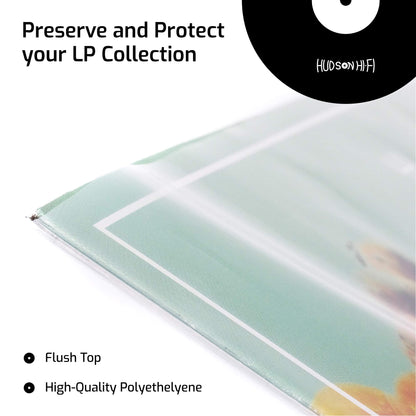 Hudson Hi-Fi Vinyl Record Outer Sleeves Covers - Premium Clear Vinyl Record Sleeve 100-Pack - Protect Your LP Albums from Scratches, Dirt & Dust - 3mm Thick No-Acid Exterior Disc Cover