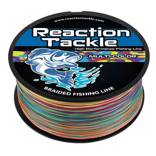 Reaction Tackle Braided Fishing Line - Pro Grade Power Performance for Saltwater or Freshwater Fish - Colored Fishing Line Braid for Extra Visibility - Multi-Color 80 Lb (500 Yards)