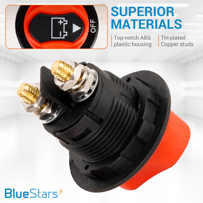 BlueStars 100A Battery Isolator Selector Switch for Boat 150A Intermittent 12V to 32V Water-Proof ON/Off Used for Boats, Marines, Cars, Vehicles, Campers, RV, Motorcycles, Yachts