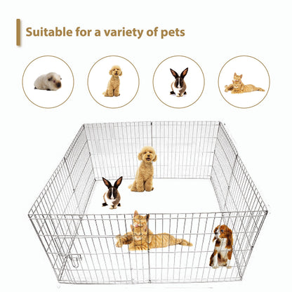 Ellie-Bo Easy-Up 8 Piece Foldable Portable Dog Puppy Play Pen with Door for Indoor/Outdoor Use 91cm High, Rabbit, Cat, Guinea Pigs