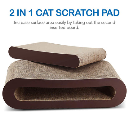 FluffyDream 2in1 Cat Scratcher Cardboard Lounge Bed, Cat Scratching Board, Durable Board Pads Prevents Furniture Damage