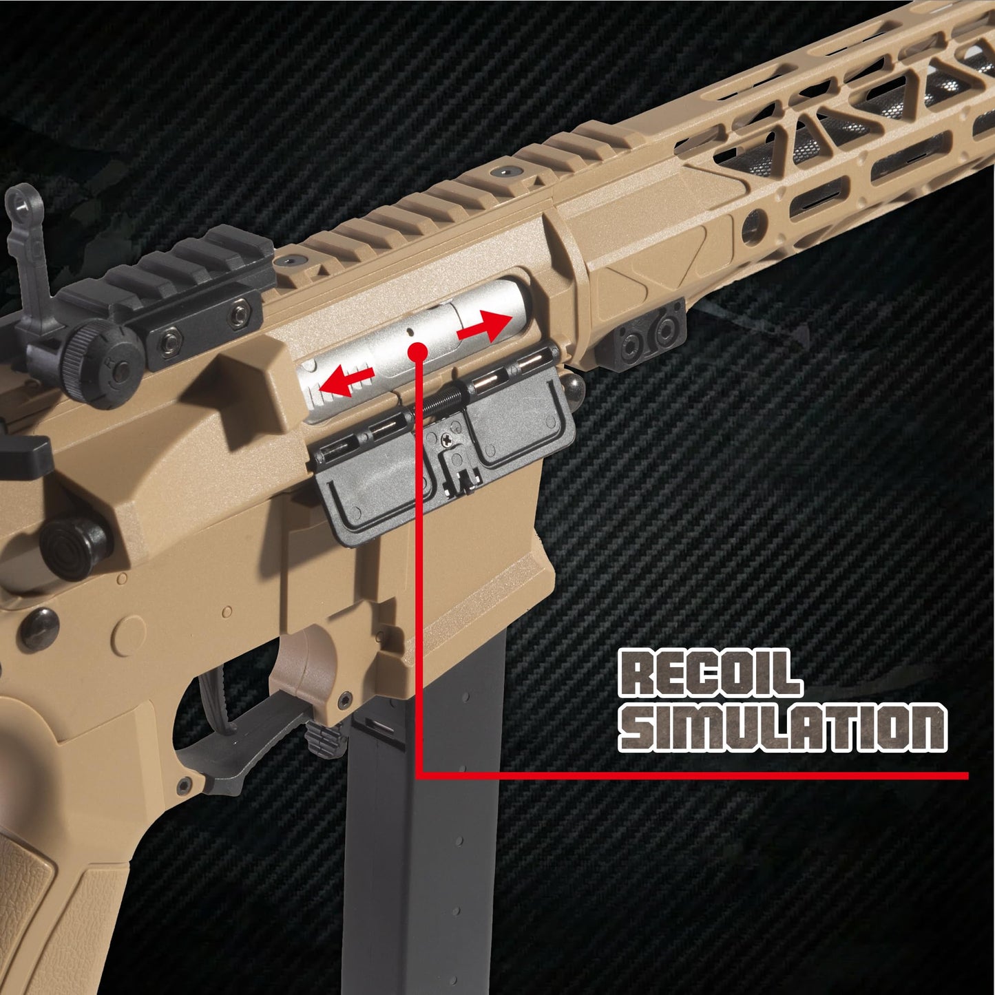 EMERBU Pro-Grade Splatter Gel Ball Blaster ARP9 Plus - Metal and Nylon Body - Metal Gearset - Semi and Full Automatic Splat 12 Orby per Second - 7.4V Rechargeable Battery Powered - for Ages 15+(TAN)
