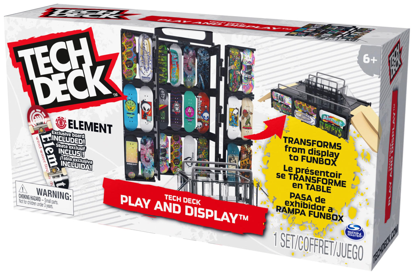 Tech Deck, Play and Display Transforming Ramp Set and Carrying Case with Exclusive Fingerboard, Kids Toy for Ages 6 and up