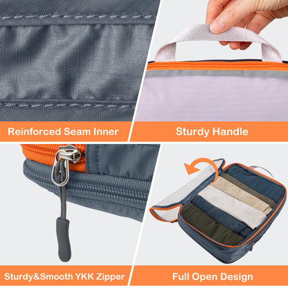 Cipway Compression Packing Cubes, See Through Mesh Luggage Organizer Bags, Travel Essentials for Carry on Suitcase with Laundry Bag and Clear Toiletries Bag（6Pcs,Grey）