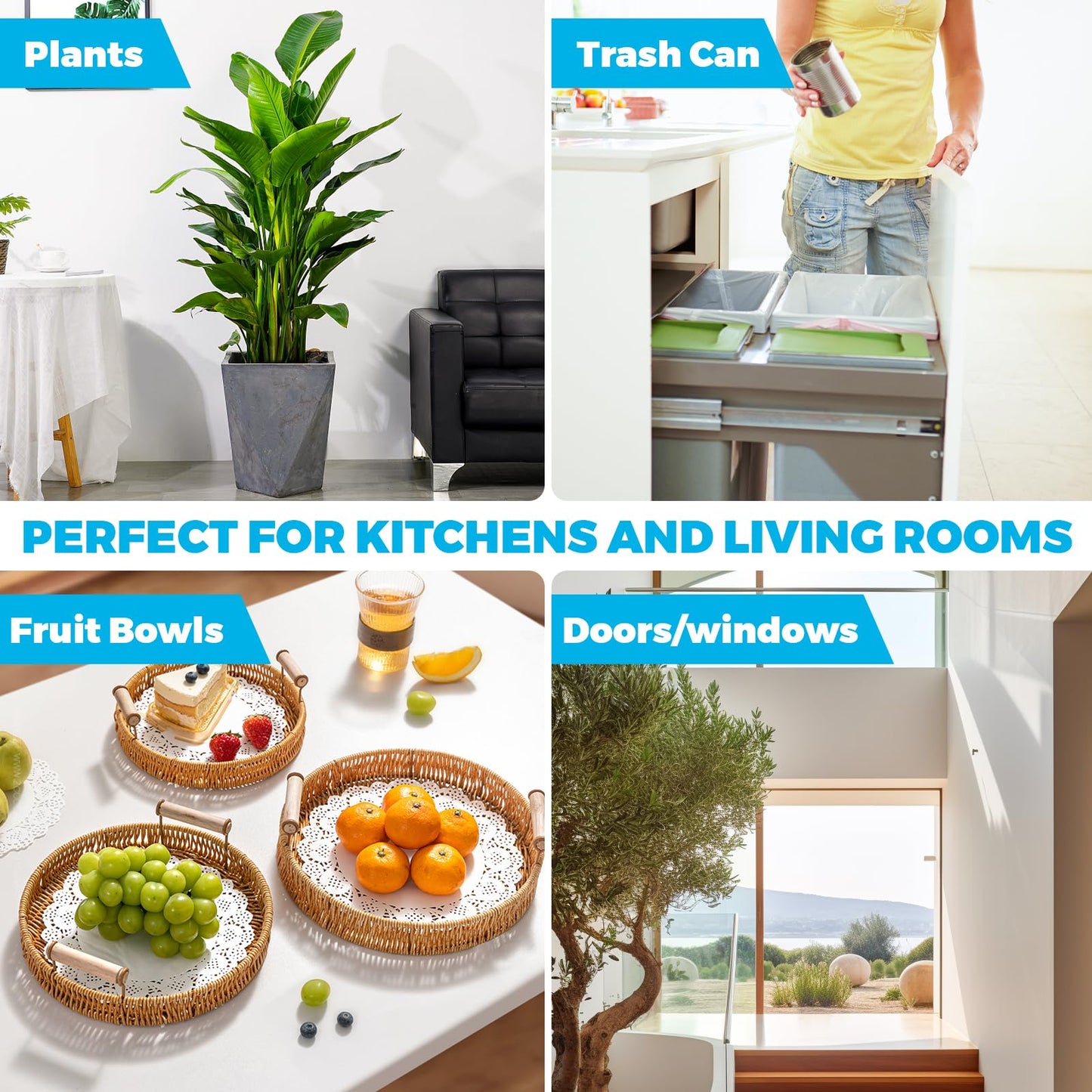 Fruit Fly Traps for Indoors, (4 Device + 12 Refills), Flying Insect Trap for Gnats, Flies, Moths, Gnat Killer Plug-in Light Bug Zapper Indoor, Gnat Traps for House Indoor