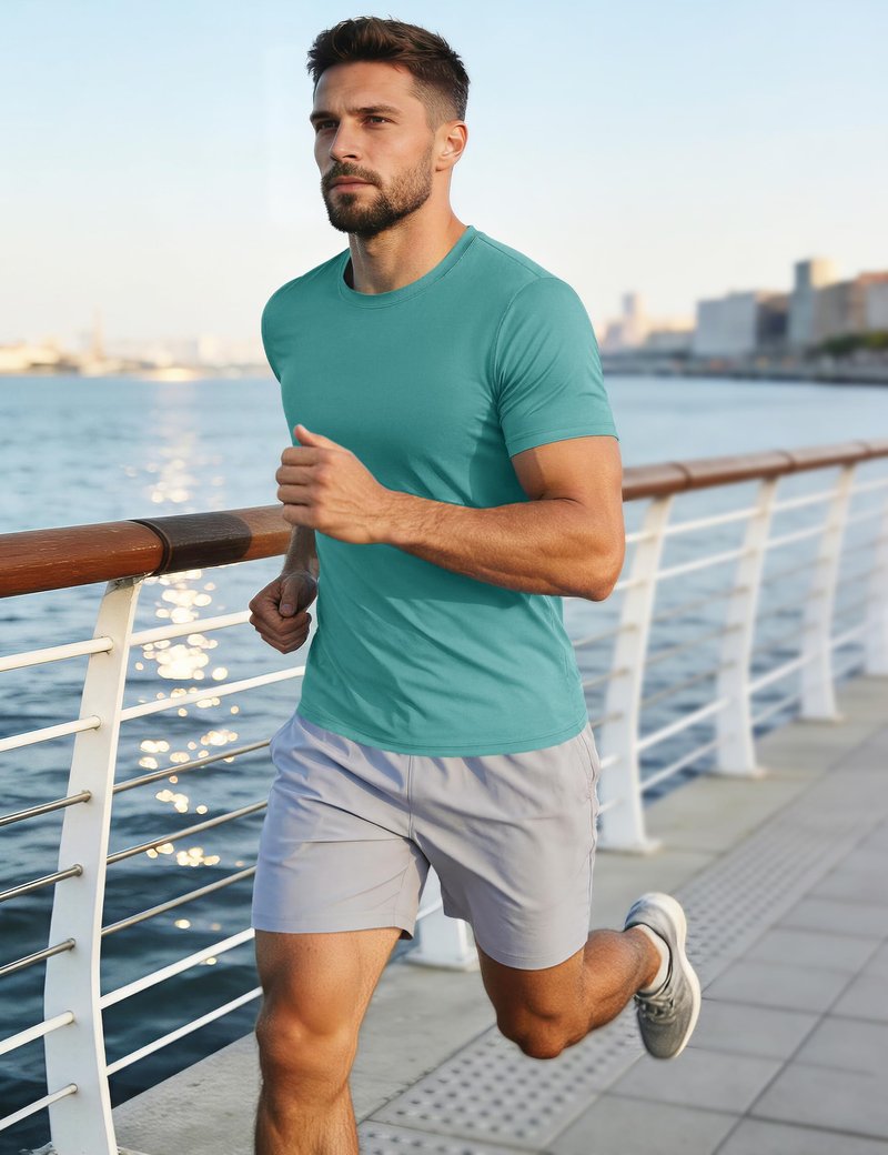 Mens Short Sleeve T Shirts UPF 50+ Shirt Sun Protection T-Shirts Rash Guards Shirts Gym Workout Quick Dry Shirts Grey Green 2XL