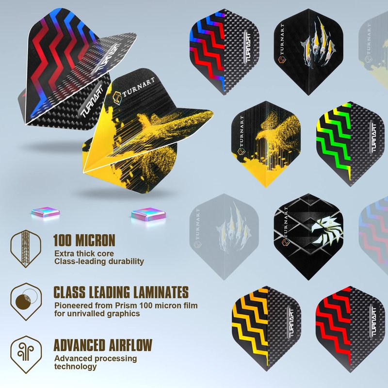 Turnart Darts Metal Tip Set - Steel Tip Darts Darts Set Professional Metal Darts 12 pcs 22/24 Grams Pro Dart Set with Stylish Case Aluminum Shafts Extra 9 Flights