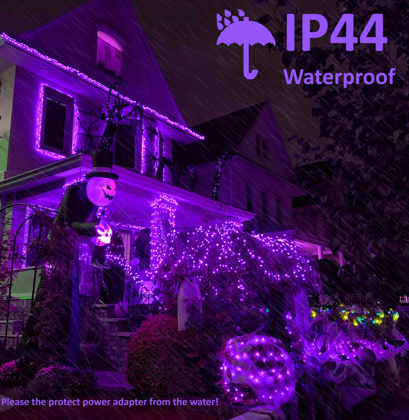 BrizLabs Purple Halloween Lights, 78.74ft 240 LED String Lights with Timer, Plug in Halloween Purple Mini Light Connectable, Outdoor Waterproof Tree Light for Indoor Outside Decor