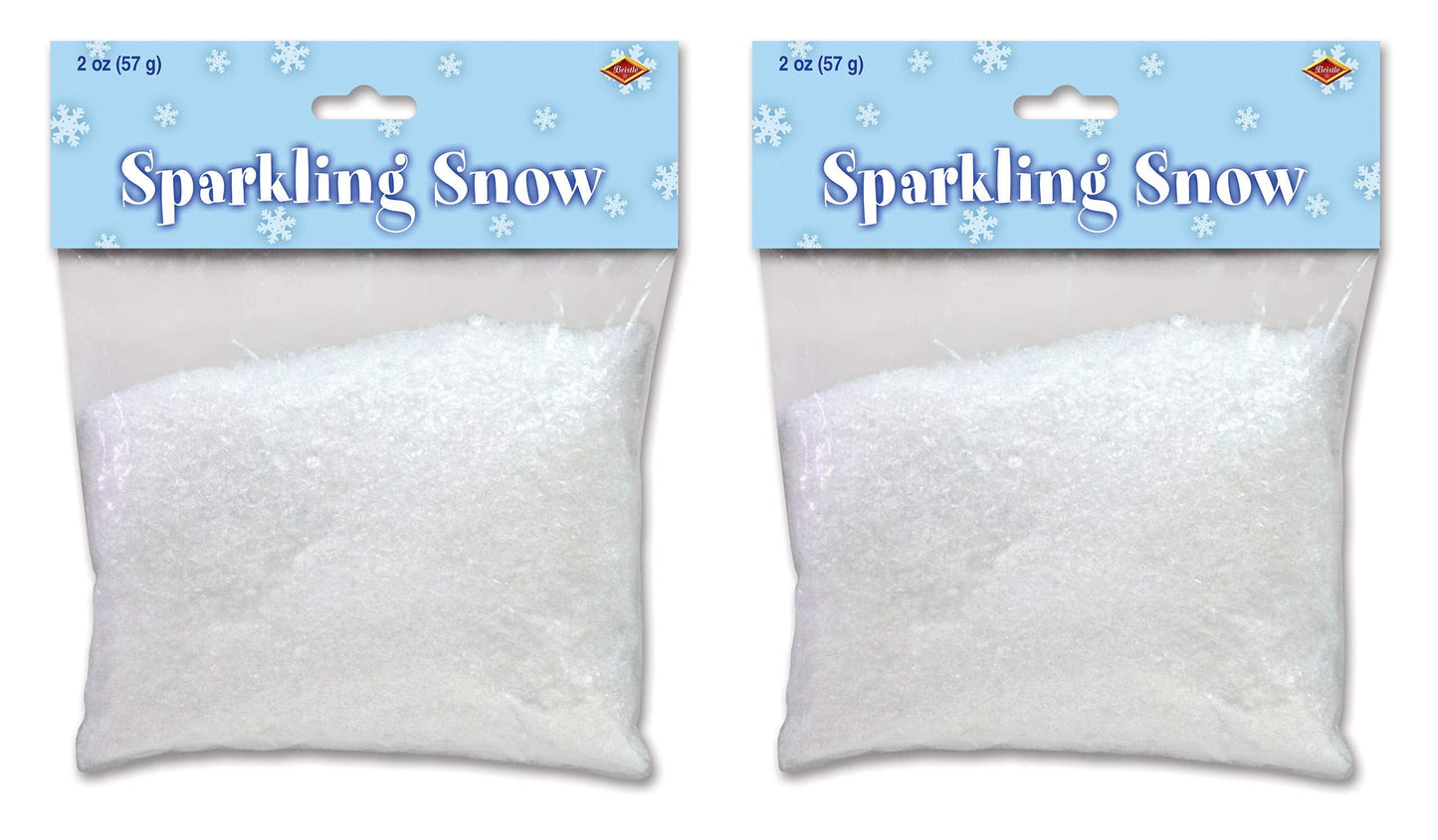 Beistle Sparkling Fake Artificial Plastic Snow 4 Ounces for Decoration and Crafts Christmas Décor Winter Party Supplies, White
