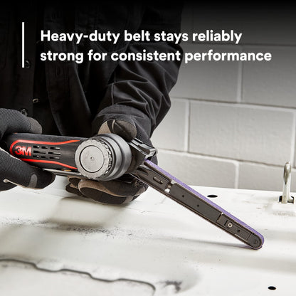 3M Cubitron II File Belt, 33445, 60+ Grit, 1/2 in x 18 in, Pack of 10 File Belts, Resin Bonded, Spot Weld Removal