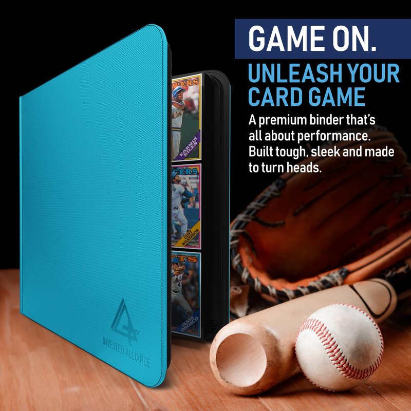 Premium TCG Card Binder For 480 Side Loading Pockets | Sports Trading Card Binder 12 Pocket Zipper, Collectible Trading, Magic, MTG, Baseball, Football Ringless Storage Organizer Album.