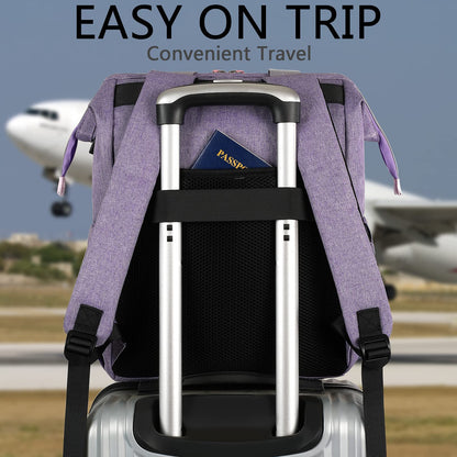 FALANKO Laptop Backpack for Women, Anti Theft Backpacks with USB Charging Port RFID Anti Theft Water Resistant,Wide Top Open Work Teacher College Travel Computer Bag for Woman Fits 15.6 Inch Laptop