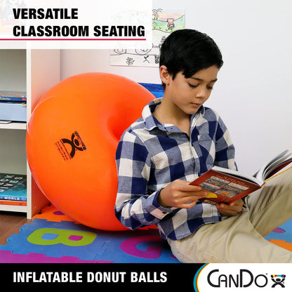 CANDO - 30-1955 CanDo Donut Exercise, Workout, Core Training, Swiss Stability Ball for Yoga, Pilates and Balance Training in Gym, Office or Classroom. Blue, 85 cm W x 45 cm