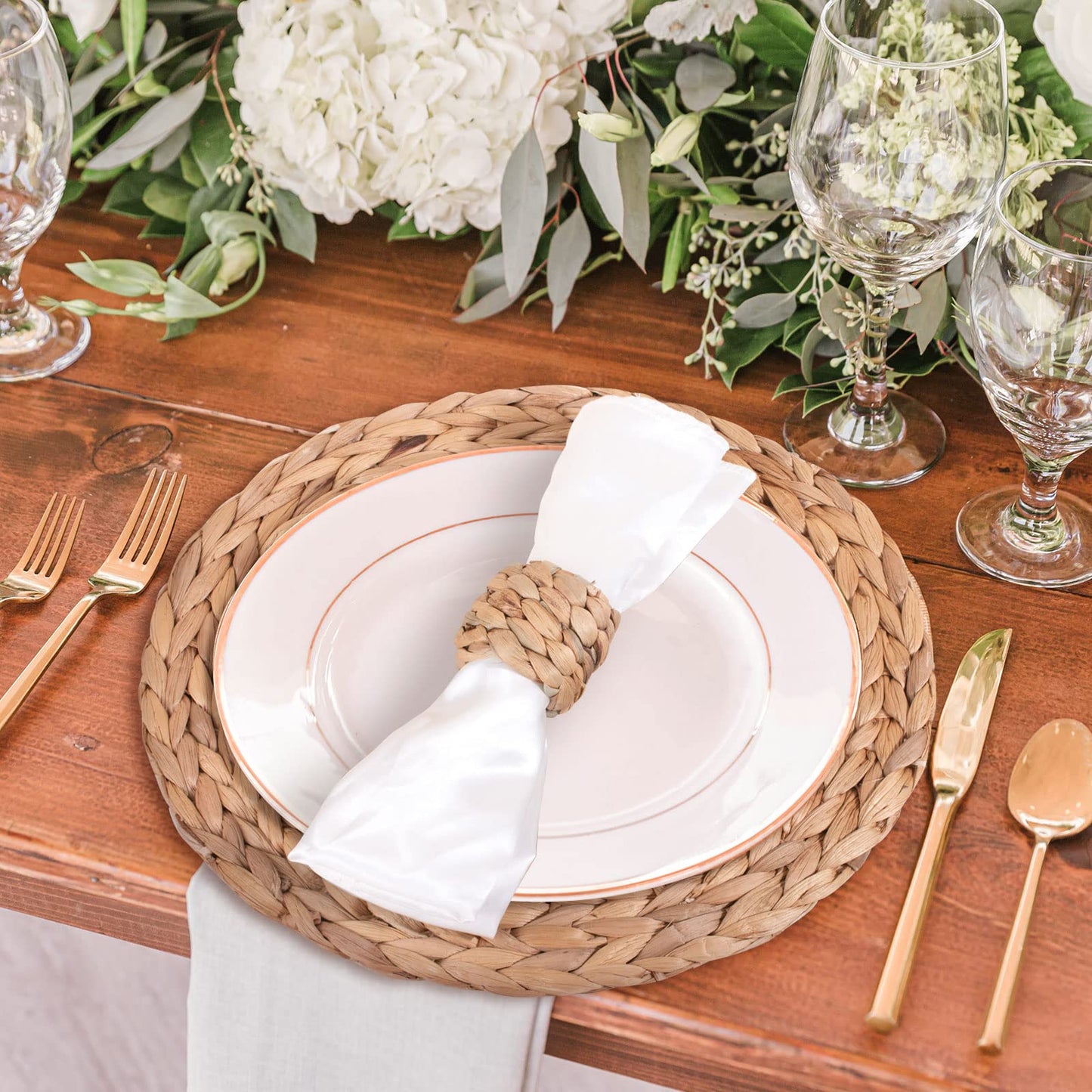 APTWOW Rustic Napkin Rings Set of 12, Hand-Woven Farmhouse Fall Napkin Rings, Holiday Party, Christmas, New Year Eve, Thanksgiving Dinnerware, Easter Napkins Rings