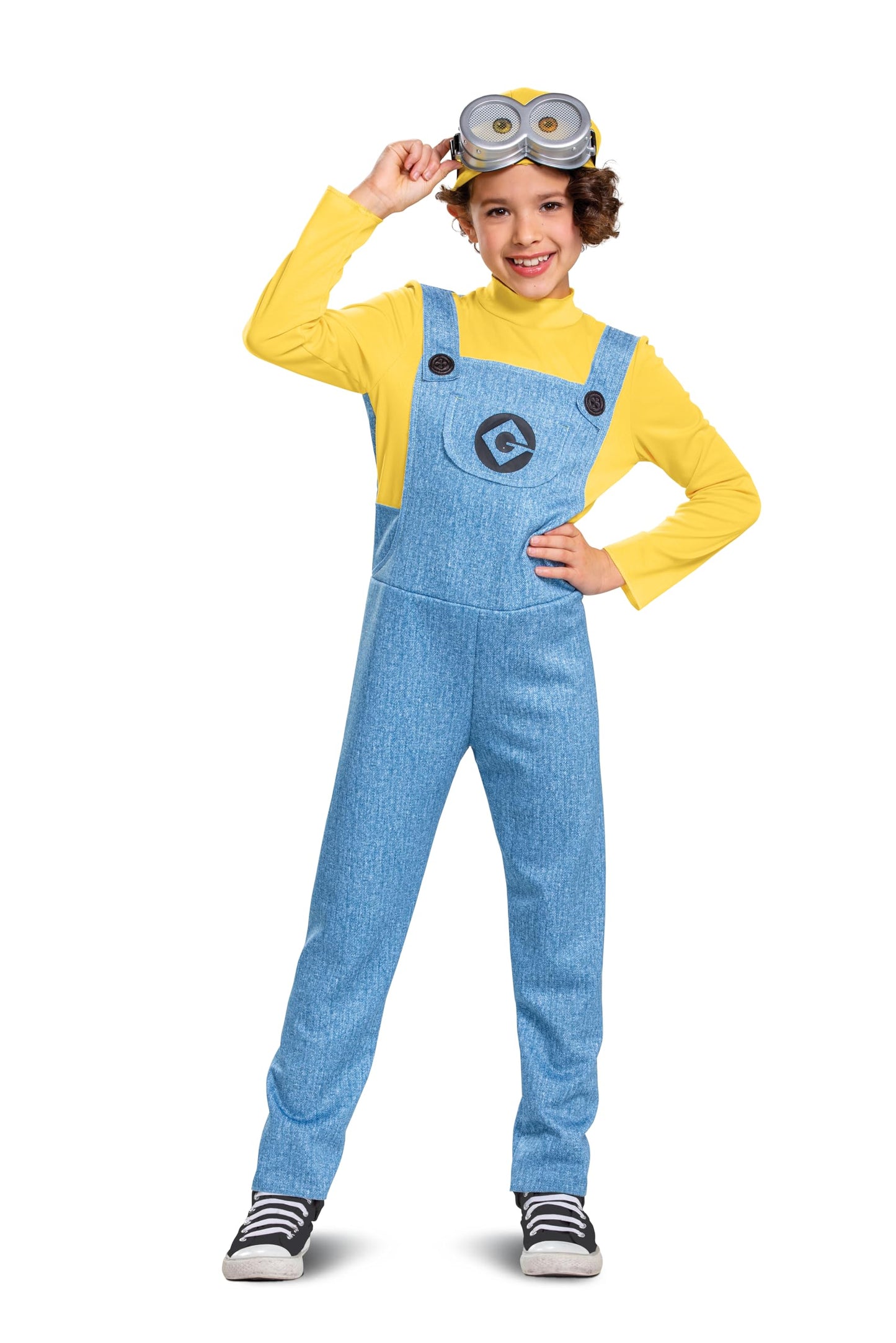Bob Minions Costume for Kids, Official Minion Jumpsuit Outfit with Goggles and Hat, Classic Size Small (4-6) Multicolored