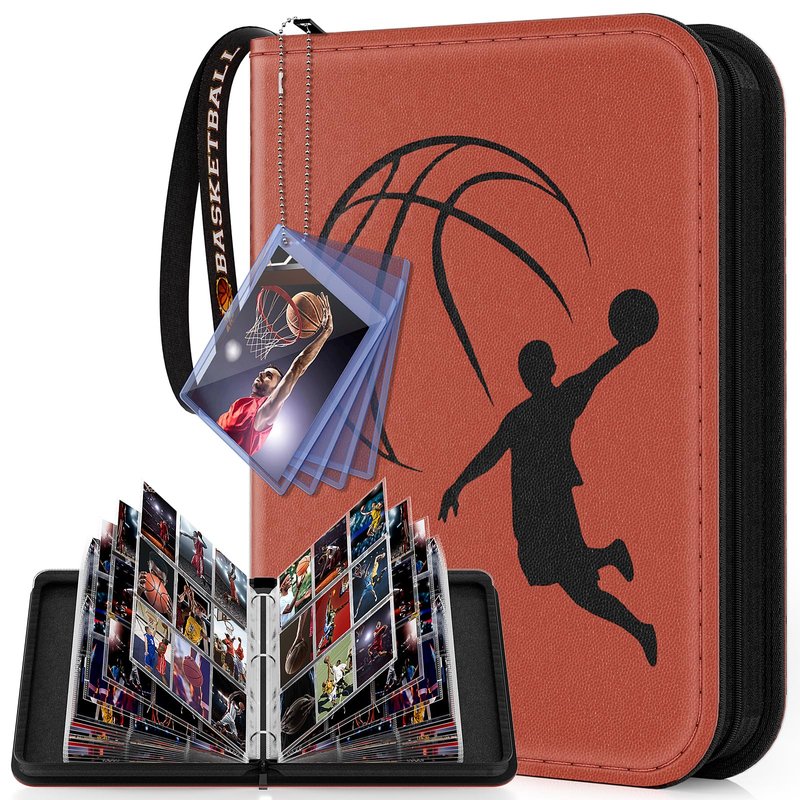 Basketball Card Binder 720 Pocket, Sports Card Binder with Card Display Design, Premium Card Holder with Sports Pattern Wristband Fit for Basketball Cards 2026