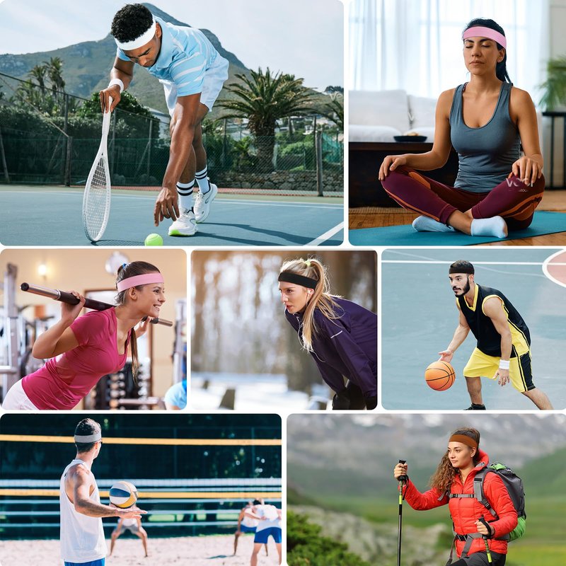 8 Pack Headbands for Women, Elastic Soft Hair Bands Non Slip Women's Fashion Headbands for Daily Workout Yoga Running (Multicolor)
