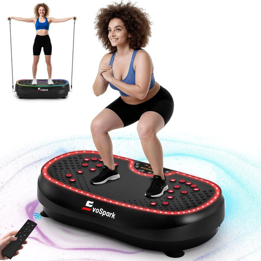 3D Plus Vibration Plate Exercise Machine, Full Body Vibrating Platform for Strength Toning & Fat Loss with 199 Adjustable Speeds, Atmosphere Lights, Shaker Workout Equipment for Women Men Home Gym
