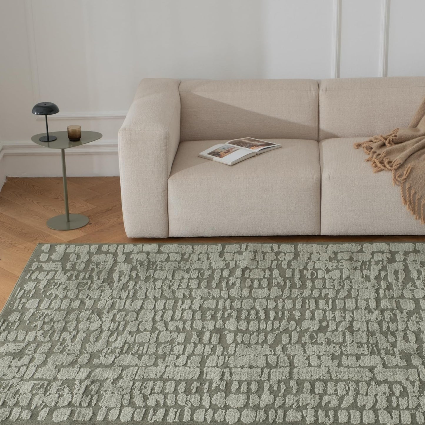 Revival Rugs Reverb 5'x8' Area Rugs for Living Room Bedroom Dining Room - Washable, Oeko-TEX Certified, Modern, Green
