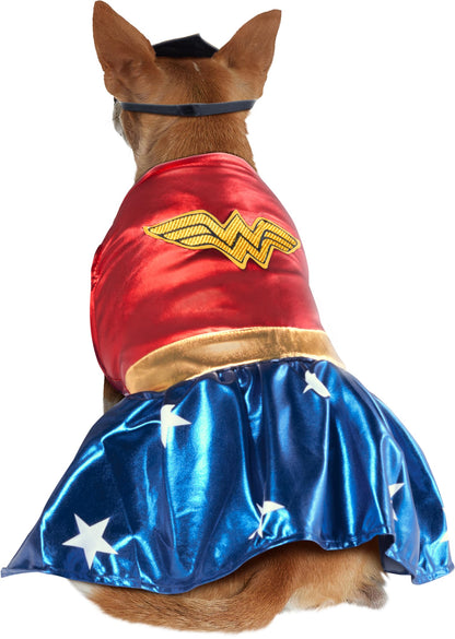 DC Comics: Wonder Woman Pet Costume for For Dogs or Cats by Rubies, Medium