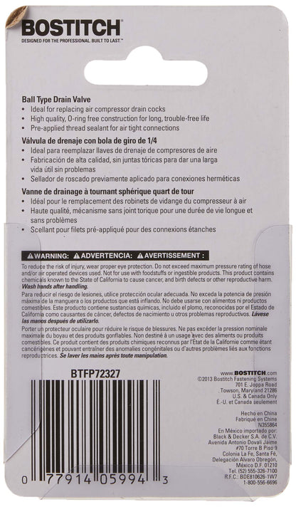 Bostitch BTFP72327 Ball Type Drain Valve