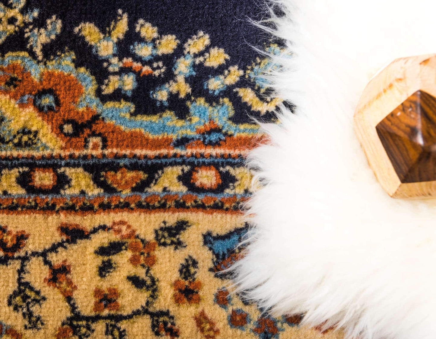 Unique Loom Reza Collection Traditional Persian Style Area Rug, 4 x 6 ft, Navy Blue/Ivory