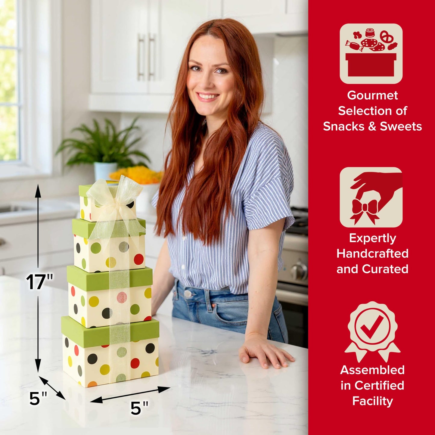 Broadway Basketeers Food Gift Basket Tower Snack Gifts for Women, Men, Families, College, Delivery for, Appreciation, Thank You, Birthday, Corporate, Get Well Soon Care Package