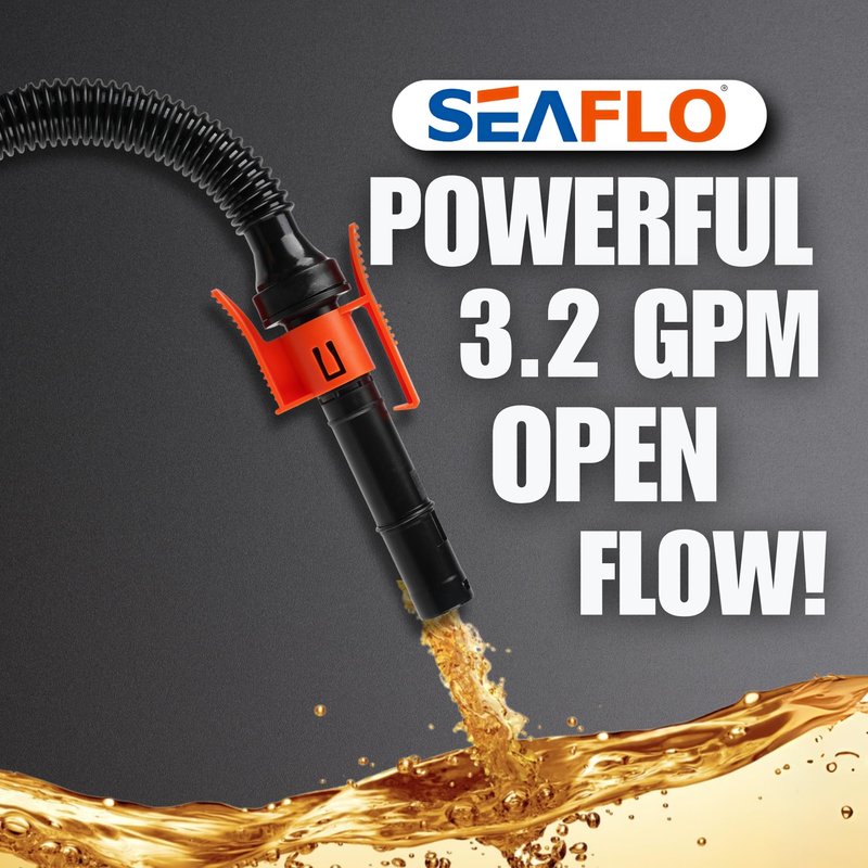 SEAFLO Rechargeable Automatic Fuel Transfer Pump, 3.2 GPM Flow, Auto-Stop Sensor, Portable Gas Can Pump for Oil, Diesel, Gasoline, 4-Year Warranty, CE & ROHS Certified | (Rechargeable Lithium Battery)