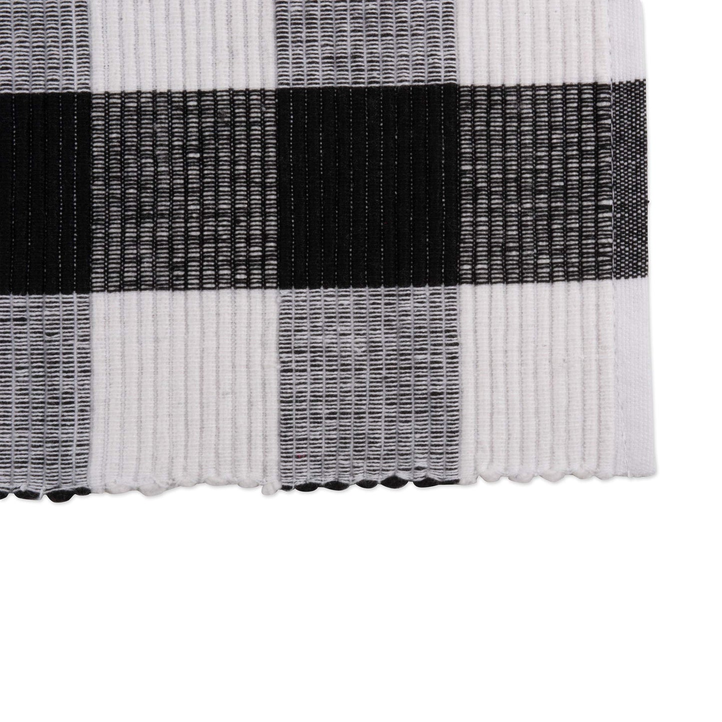 DII Buffalo Check Collection, Classic Farmhouse Tabletop Set, Placemat Set, 13x19, Black & White, 6 Piece
