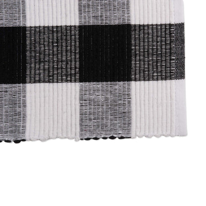 DII Buffalo Check Collection, Classic Farmhouse Tabletop Set, Placemat Set, 13x19, Black & White, 6 Piece