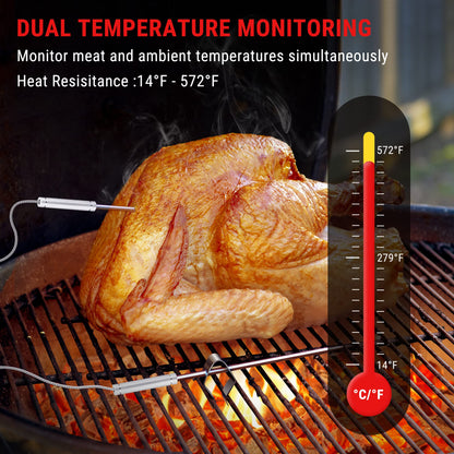 ThermoPro TP27 500FT Long Range Wireless Meat Thermometer for Grilling and Smoking with 4 Probes Smoker BBQ Grill Kitchen Food Cooking Digital Thermometer for Meat