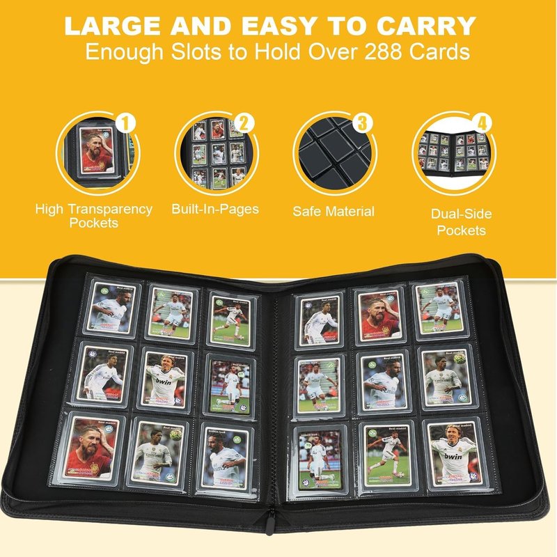 Toploader Binder,Toploader Hard Cases, 9-Pocket Pages Sleeves Hold up 288 Cards.Toploader Card Binder with Sleeves for “3×4” rigid，Card Holder(purple)
