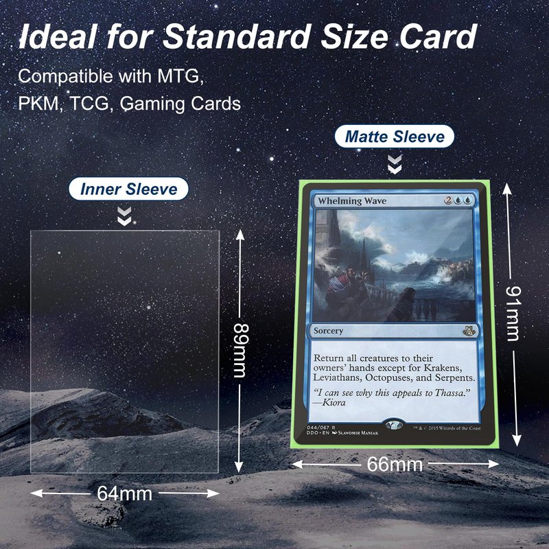 400 Pack Card Sleeves, 200 Matte Green Trading Card Sleeve and 200 Perfect Fit Sleeves Ideal for Double-Sleeving, Compatible with MTG, TCG