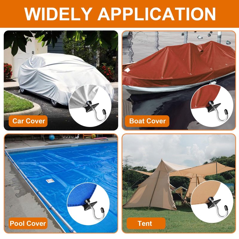 Boat Cover Sand Bags Weights, Weighted Bags Fit for Boat Mooring Covers Car RV Cover, 900D Marine Grade Sand Bags for Weight, Windproof Weighted Sandbags Tarp Weights & Tarp Clip Boating Accessories