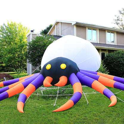 DomKom Giant 16FT Halloween Inflatable Decorations Spider, Build-in Magic LED Lights Holiday Blow Up Yard Decoration for Halloween Holiday Party Outdoor,Garden Yard Lawn Decor