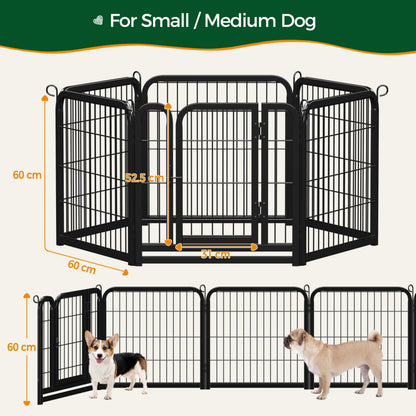 Yaheetech Lightweight Dog Playpen, 6 Panel 60cm Dog Fence Pet Exercise Pen Portable Puppy Play Pen Suitable for RV/Camping