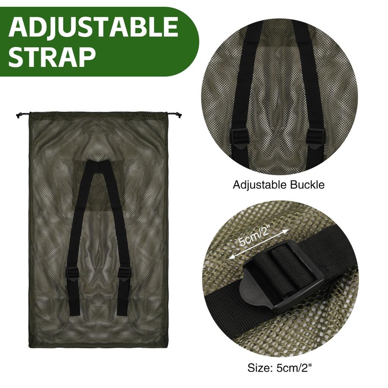 Archerest 1 Pack Extra Large Mesh Duck Decoy Bag, Decoy Bags for Duck Goose with Double Drawstring & Adjustable Shoulder Straps, Light Weight Turkey Waterfowl Hunting Storage Backpack