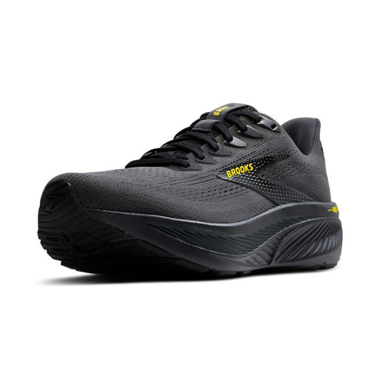 Brooks Men’s Ghost 17 Neutral Running Shoe - Ebony/Black/Yellow - 11 Medium