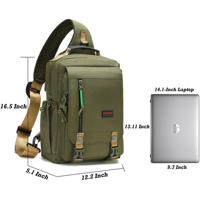 Nicgid Sling Bags, Chest Shoulder Backpacks Crossbody Purse Outdoor Chest Bag Travel Backpack for Men Women Hiking Camping Cycling