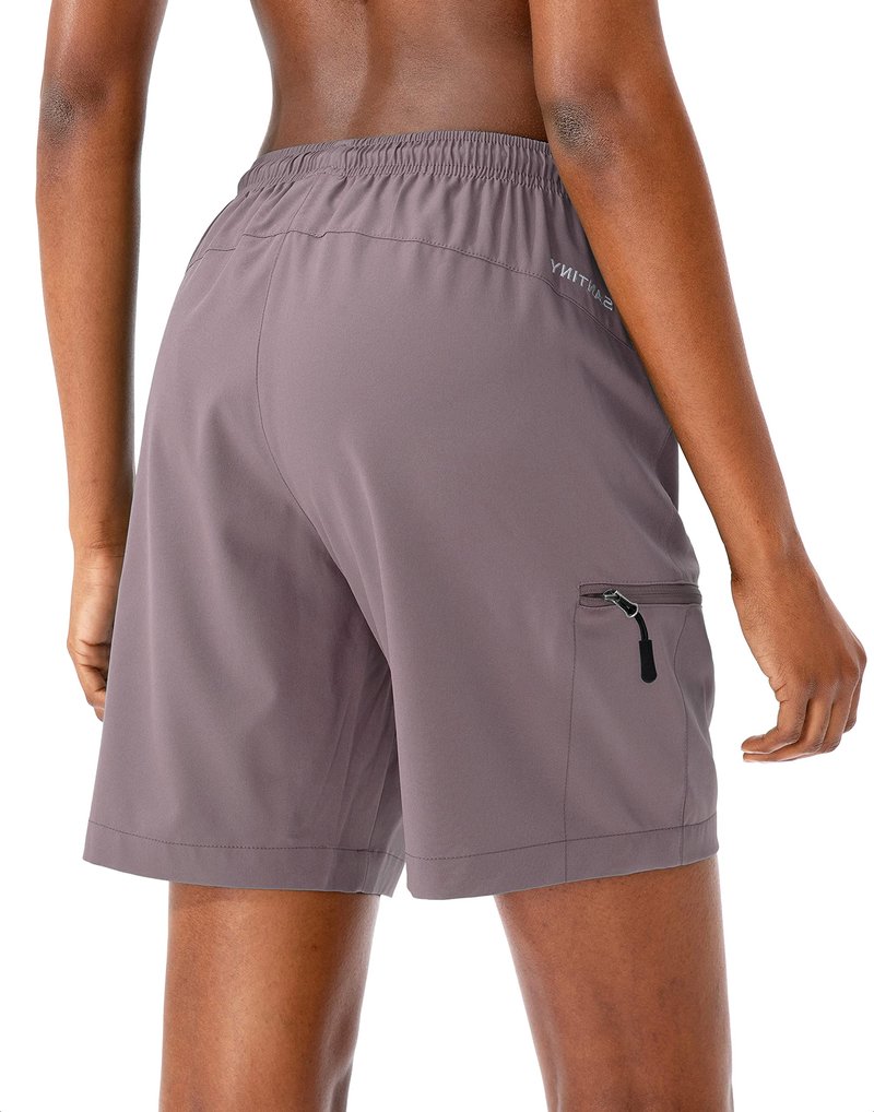 SANTINY Women's 5''/ 7''/9'' Hiking Cargo Shorts Quick Dry Lightweight Summer Shorts for Women Athletic Golf Zipper Pockets(Dusty Purple_S)
