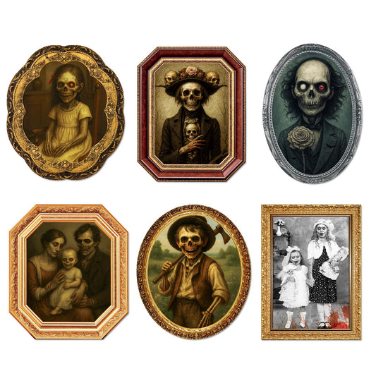 Garma Halloween Decorations Indoor, 3D Changing Face Moving Portrait Pictures Frames for Scary Halloween Haunted Mansion House Decor Wall Decoration- 6 Pack