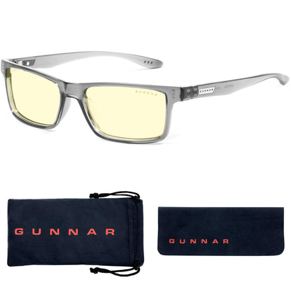 GUNNAR Computer Blue Light Blocking Glasse's Amber Lens, Gray Crystal, Kids/Youth